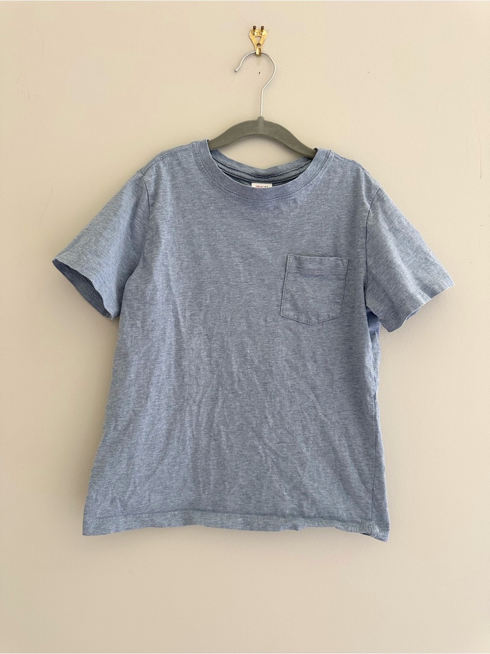 Hanna Andersson Boys Pima Cotton Pocket T-Shirt, Size 8 / 130 cm, Blue